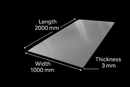 304 Stainless Steel Sheet 2000mm x 1000mm x 3mm – Dull Polished, Corrosion-Resistant & Precision Cut for Fabrication & Engineering