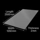 304 Stainless Steel Sheet 2500mm x 1250mm x 2mm – Dull Polished, Corrosion-Resistant & Precision Cut for Fabrication & Engineering