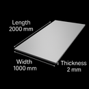 304 Stainless Steel Sheet – 2000mm x 1000mm x 2mm, Dull Polished, Corrosion-Resistant & Precision Cut for Fabrication & Engineering