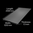 304 Dull Polished Stainless Steel Sheet – 2500mm x 1250mm x 1.5mm, Corrosion-Resistant & Precision Cut for Fabrication & Engineering