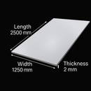 Premium 304 2R BA Stainless Steel Sheet – 2500mm x 1250mm x 2mm – High-Quality, Polished & Durable
