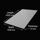 Premium 304 Stainless Steel Sheet – 2500mm x 1250mm x 1.5mm – 2R BA Bright Annealed Finish, Rust-Resistant & Durable
