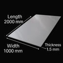 Durable 304 Stainless Steel Sheet – 1.5mm Thick, 2000mm x 1000mm – 2R BA Bright Annealed, Precision Cut