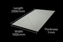2500 mm x 1250 mm x 1 mm 304 Dull Polished Stainless Steel Sheet