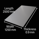 Premium 304 Stainless Steel Sheet – 2500mm x 1250mm x 0.9mm – 2R BA Bright Annealed, Rust-Resistant & Durable
