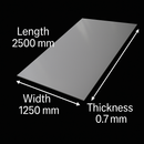 Premium 304 Stainless Steel Sheet – 2500mm x 1250mm x 0.7mm – 2R BA Bright Annealed, Corrosion-Resistant & Durable