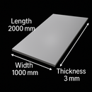 Premium 304 Stainless Steel Sheet – 2000mm x 1000mm x 3mm – 2B Finish, Durable & Corrosion-Resistant