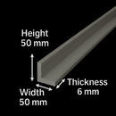 Versatile 50mm x 50mm x 6mm 316 Stainless Steel Angle – Ideal for Marine & Industrial Applications