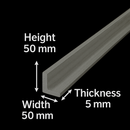 50mm x 50mm x 5mm 304 Stainless Steel Angle – Precision Cut & Durable for Engineering & DIY Projects