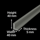 Premium 40mm x 40mm x 5mm 304 Stainless Steel Angle – Durable, Corrosion-Resistant & Precision Cut