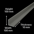 High-Quality Stainless Steel Angle 100mm x 100mm x 10mm – 304L Grade for Industrial Use