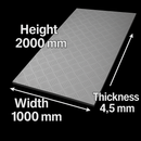 2000mm x 1000mm Aluminium Five-Bar Tread Plate – 4.5mm Heavy-Duty, Anti-Slip & Corrosion-Resistant