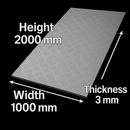 2000mm x 1000mm Aluminium Five-Bar Tread Plate – 3mm Heavy-Duty, Anti-Slip & Corrosion-Resistant