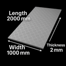 Aluminium Five Bar Treadplate Sheet – 2000mm x 1000mm x 1.5mm – Anti-Slip Metal Checker Plate for Flooring, Trailers, Toolboxes & DIY Projects