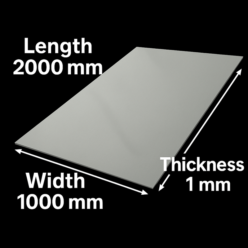 2000mm x 1000mm x 1mm 304 Dull Polished Stainless Steel Sheet – Premium Quality, Corrosion-Resistant, Ideal for Kitchens & Industrial Use