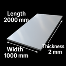 Premium 304 Mirror Polished Stainless Steel Sheet – 2000mm x 1000mm x 2mm | High-Gloss & Corrosion-Resistant
