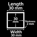 30mm x 30mm Stainless Steel Square Tube – 2mm Thick, 304 Grade, Corrosion-Resistant, High-Strength Metal