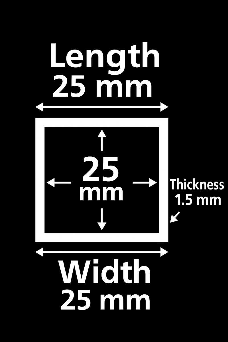 25mm x 25mm Stainless Steel Square Tube – 1.5mm Thick, 304 Grade, High-Strength & Corrosion-Resistant