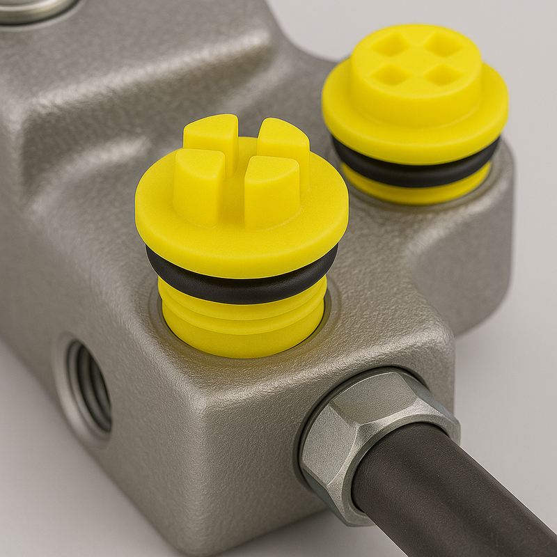 Yellow HDPE UNF Sealing Plugs For Reliable Seal Protection