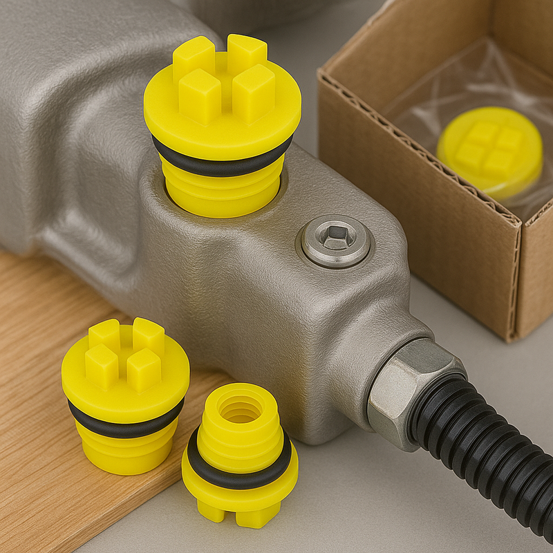Yellow HDPE UNF Sealing Plugs For Reliable Seal Protection