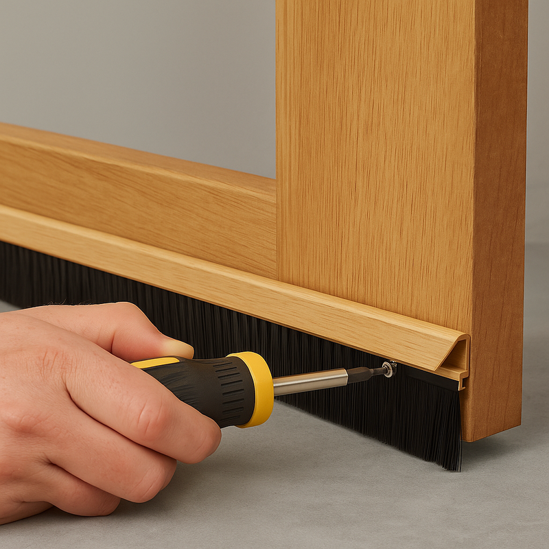 Premium Concealed Fix Brush Bottom Door Seal –  Ultimate Gap Sealing For Home & Industrial Doors