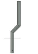 1100 mm Cranked Safety Bollard – Above-Ground Offset Steel Bollard (Impact Resistant, Galvanised / Stainless / Powder Coated)