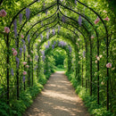 Gothic Pergola – Gloss Black Steel Garden Walkway Arch 2