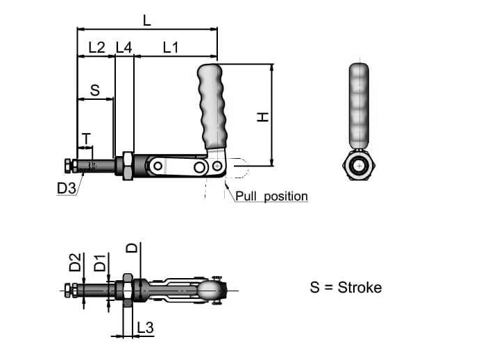 Heavy Duty Push-Pull Toggle Clamp | Hole Mounting | Steel Construction