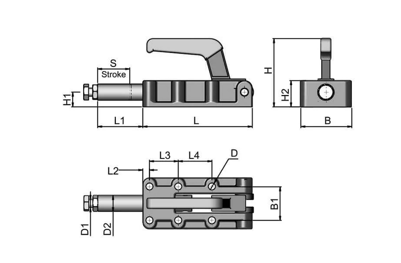 Heavy Duty Push Pull Toggle Clamp – Cast Base For Fixturing & Welding