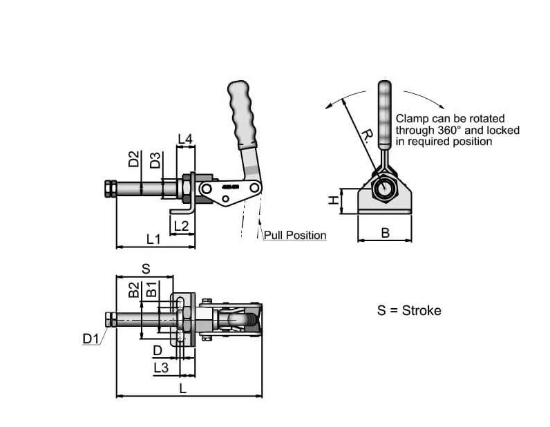 Heavy Duty Push Pull Toggle Clamp – Flange Base For Welding & CNC