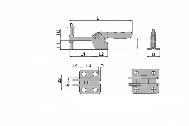 Horizontal Toggle Clamp – Ergonomic Grip | Adjustable Spindle