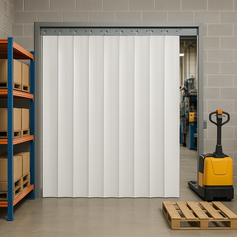 Solid White Coloured PVC Strip Curtains (QuickMount)