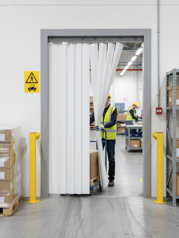 Solid White Coloured PVC Strip Curtains (QuickMount)