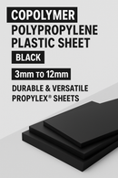 Copolymer Polypropylene Plastic Sheet – Black, 3mm to 12mm, Durable & Versatile Propylex® Sheets