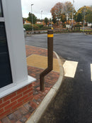 1100 mm Cranked Safety Bollard – Above-Ground Offset Steel Bollard (Impact Resistant, Galvanised / Stainless / Powder Coated)