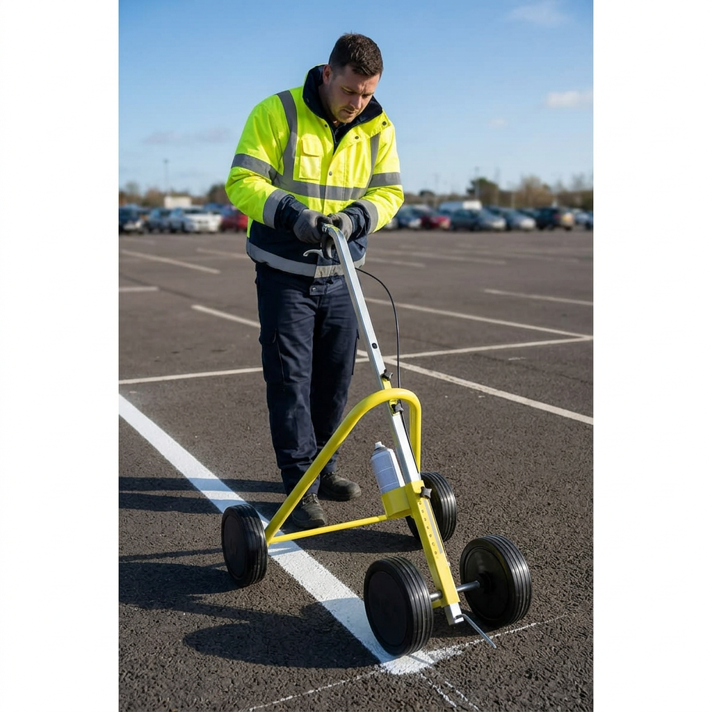 Aerosol Line Marking Applicator 4-Wheel | Adjustable 40-110mm Lin