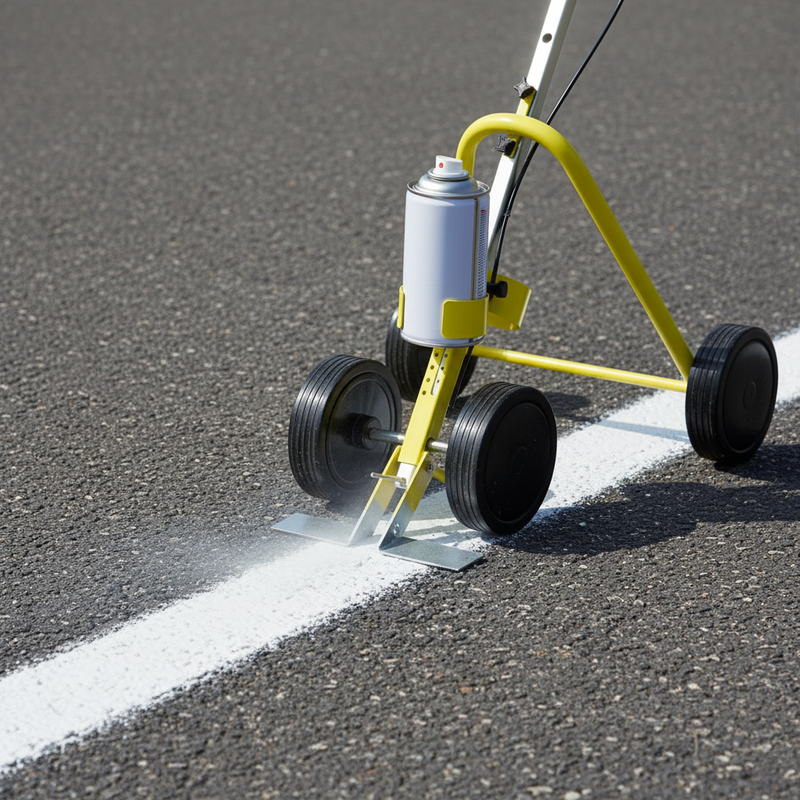 Aerosol Line Marking Applicator 4-Wheel | Adjustable 40-110mm Lin