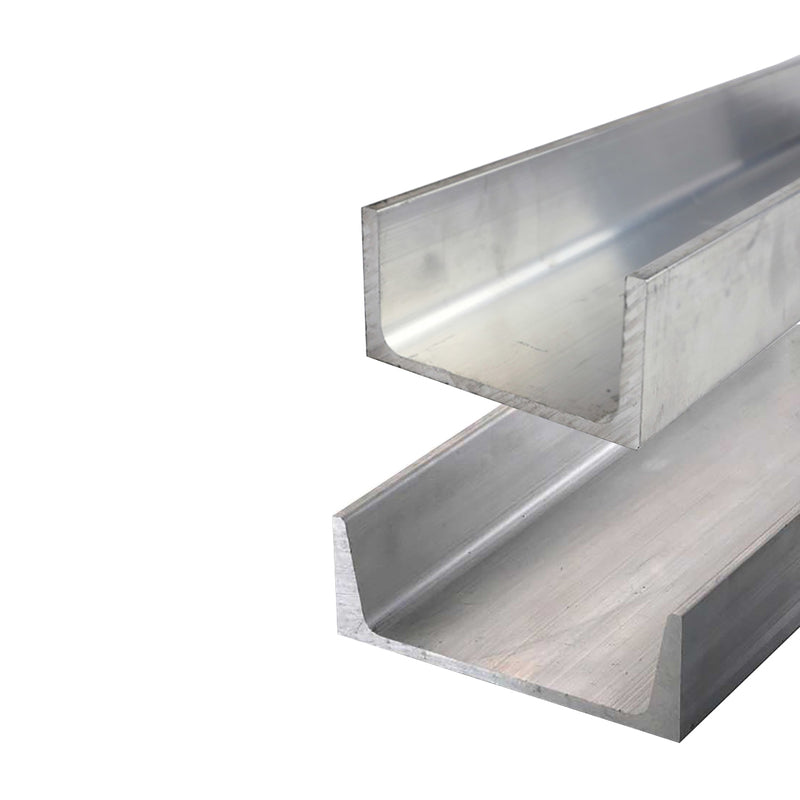 Heavy Duty 203.2mm x 76.2mm x 9.5mm x 12.7mm Aluminium Channel - High Strength 6082T6 Mill Finish