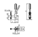 Locking Toggle Clamp – Vertical Base | Fixed Spindle