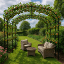 Monet Pergola with Lattice – Steel Garden Pergola with Trellis Panels 3