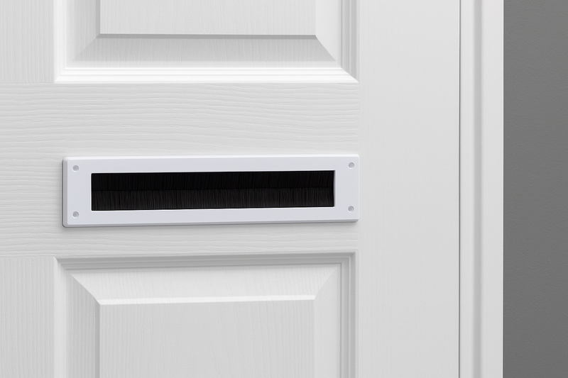 High-Quality No-Flap Letterplate – Twin Brush, Durable PVC, Easy Install | For Internal Doors