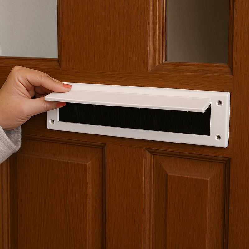 Industrial-Grade PVC Brush Letterplate With Flap – Twin Brush | Ultimate Draft & Dust Protection