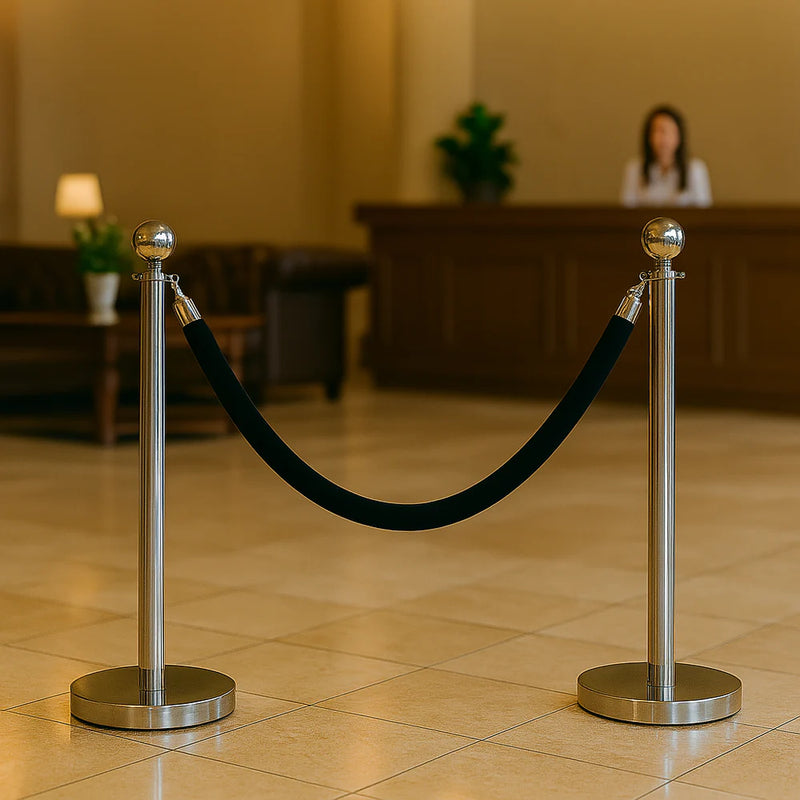 Premium Velvet Rope Queue Barrier 2