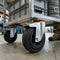 150mm Pressed Steel Swivel Castor, Black Rubber on Polypropylene Wheel, Directional Brake - 130kg Load