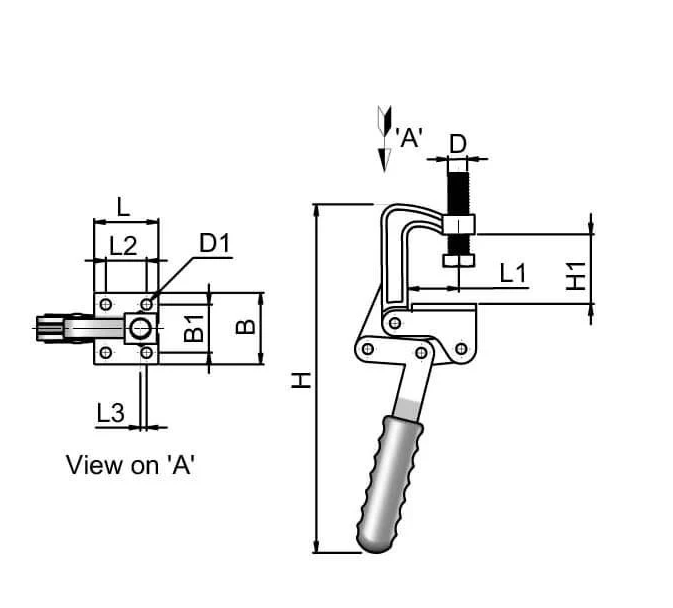 Pull-Down Toggle Clamp For Secure Clamping