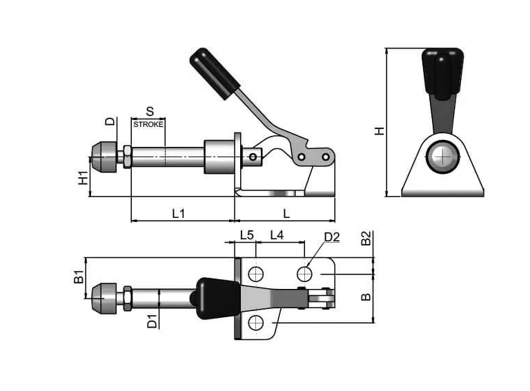 Light Duty Push-Pull Toggle Clamp – Base Mounting