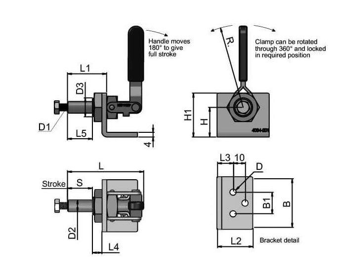 Light Duty Push-Pull Toggle Clamp – Short Stroke