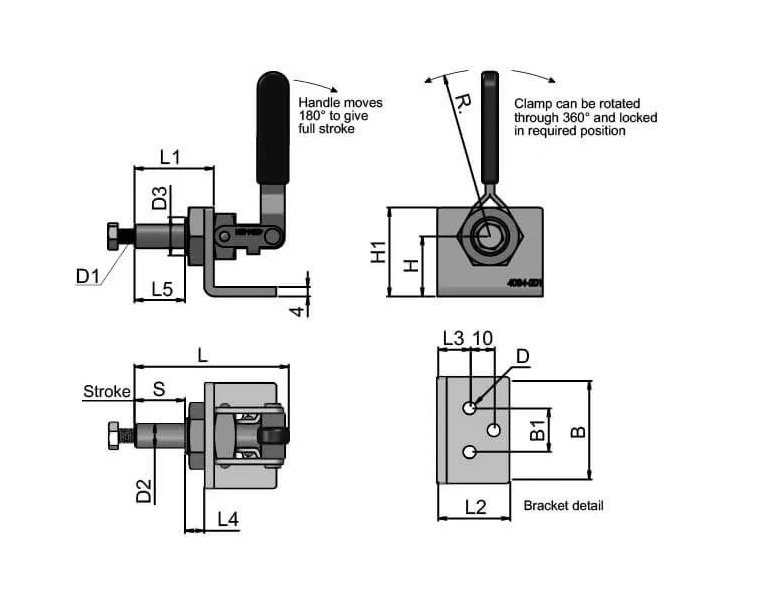 Push-Pull Toggle Clamp – Light Duty, Short Stroke