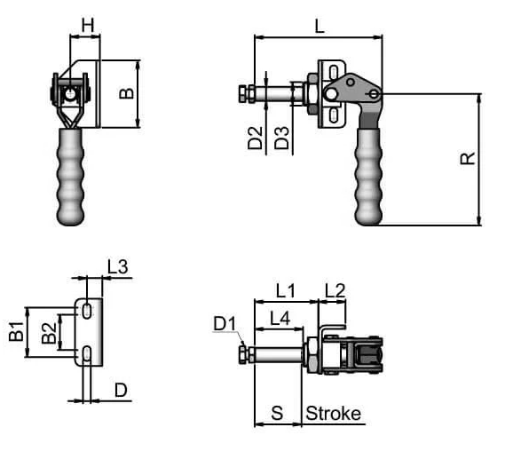 Medium Duty Push Pull Toggle Clamp – Flanged Base