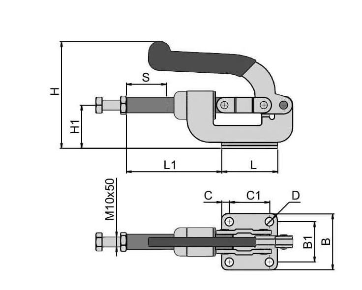 Push-Pull Toggle Clamp – Steel Flanged Base For Machining & Welding